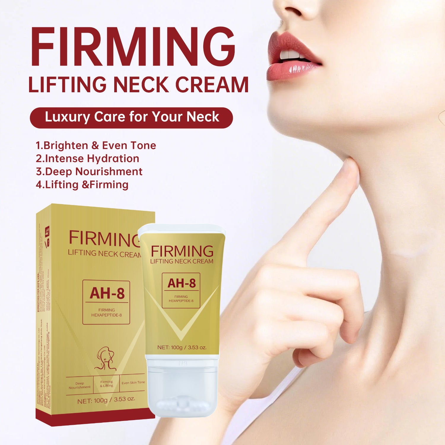 Neck Firming Roller Cream Lifts Dilutes Neck Lines Deeply Nourishes Easily Absorbed Massages and Soothes Neck Skin Care